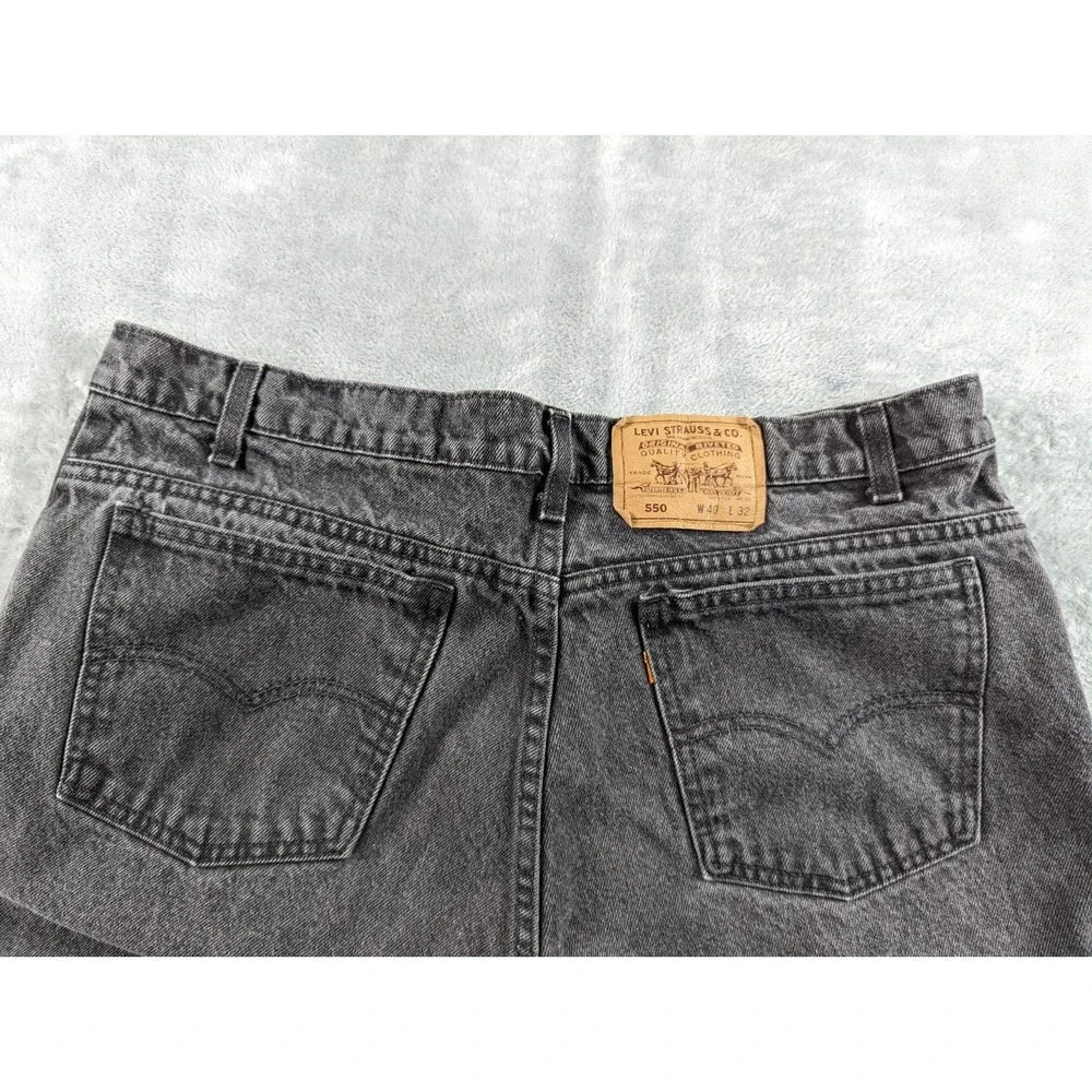VTG Levis 550 Jeans Mens 38x30 Black Faded Orange Tab Relaxed Fit USA Made  READ
